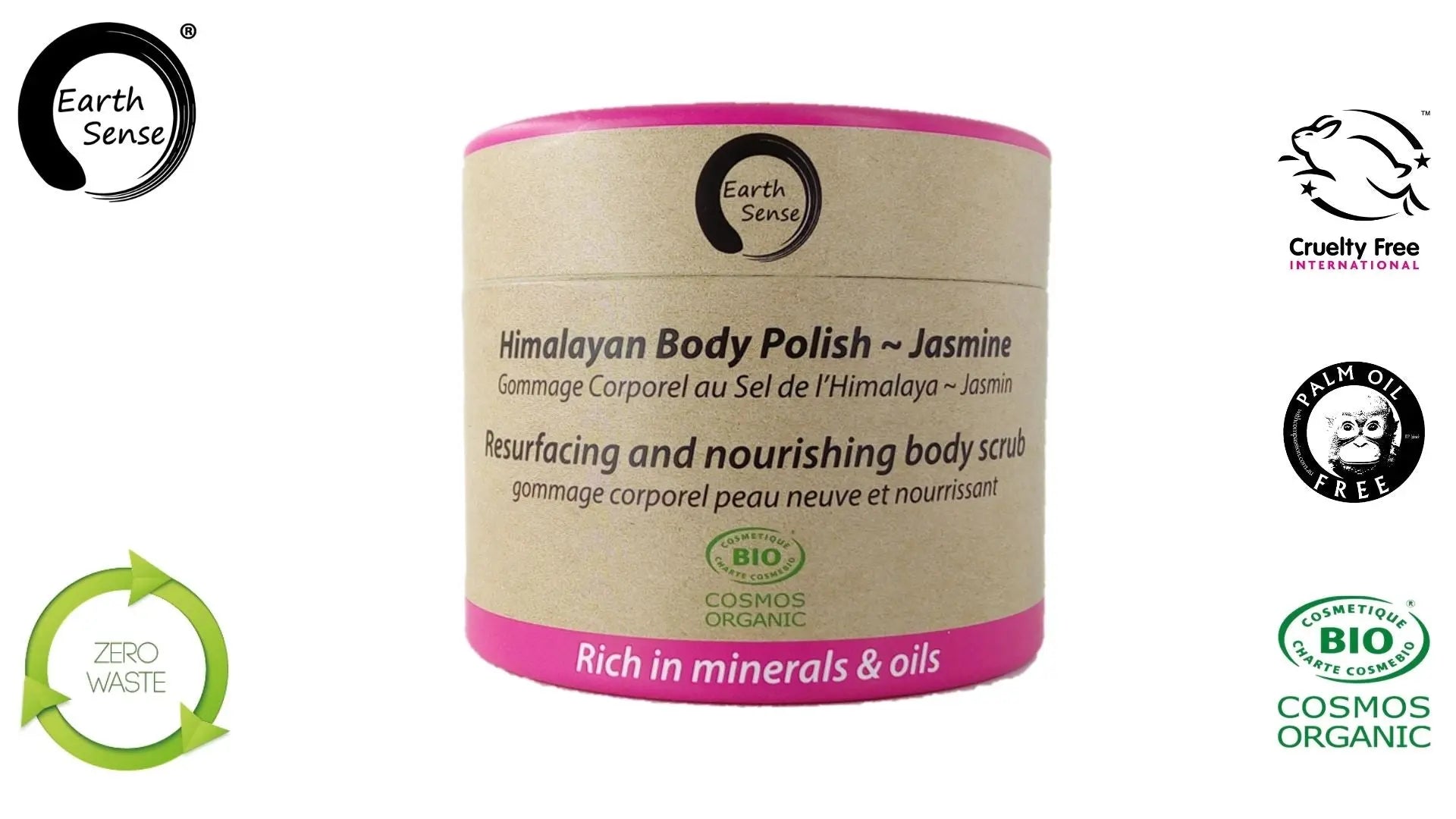 Organic Certified Body Polish Exfoliant - Jasmine - 200ml - 100% recycled paper packaging-1