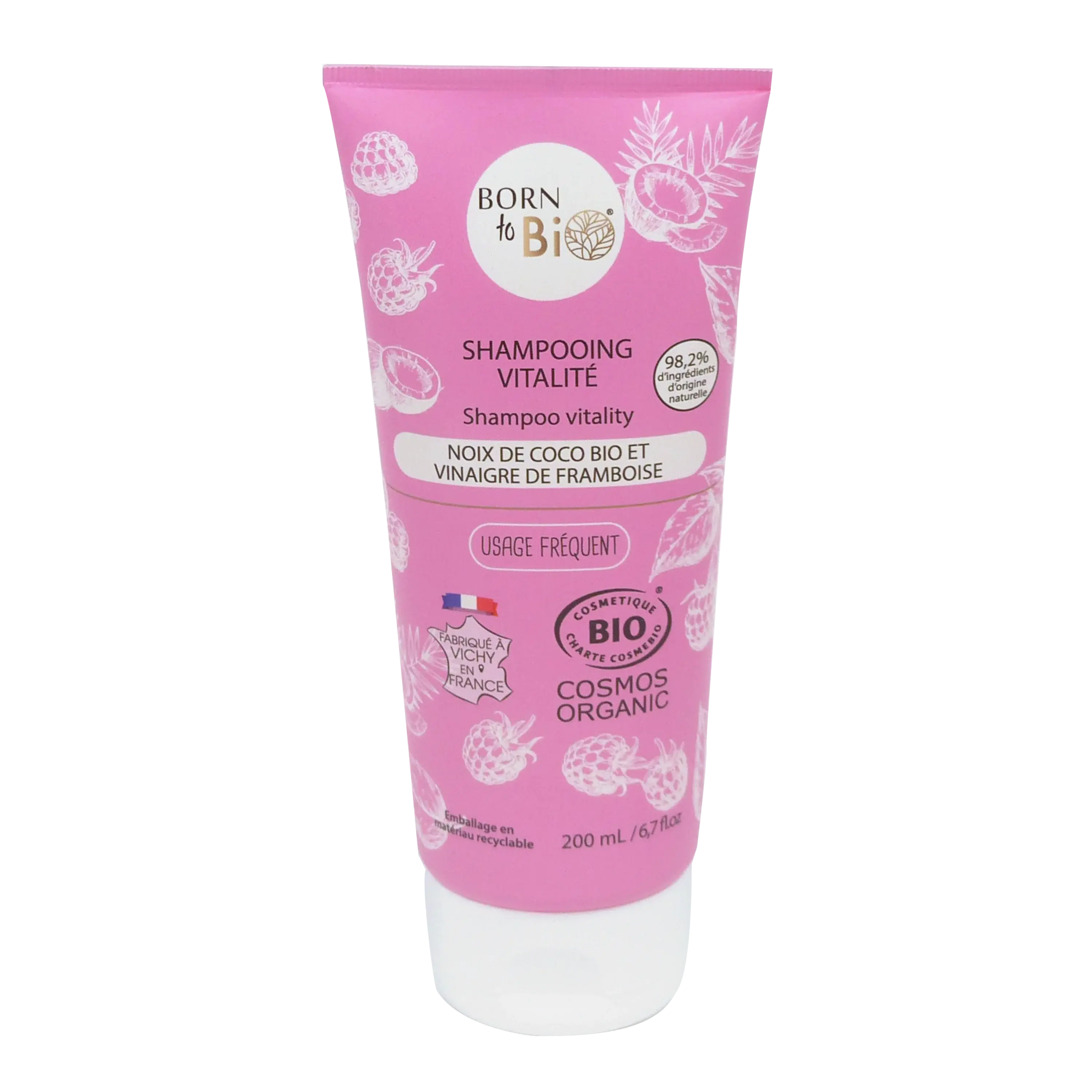 Shampooing Noix de Coco et vinaigre de framboise - Certifié bio-0