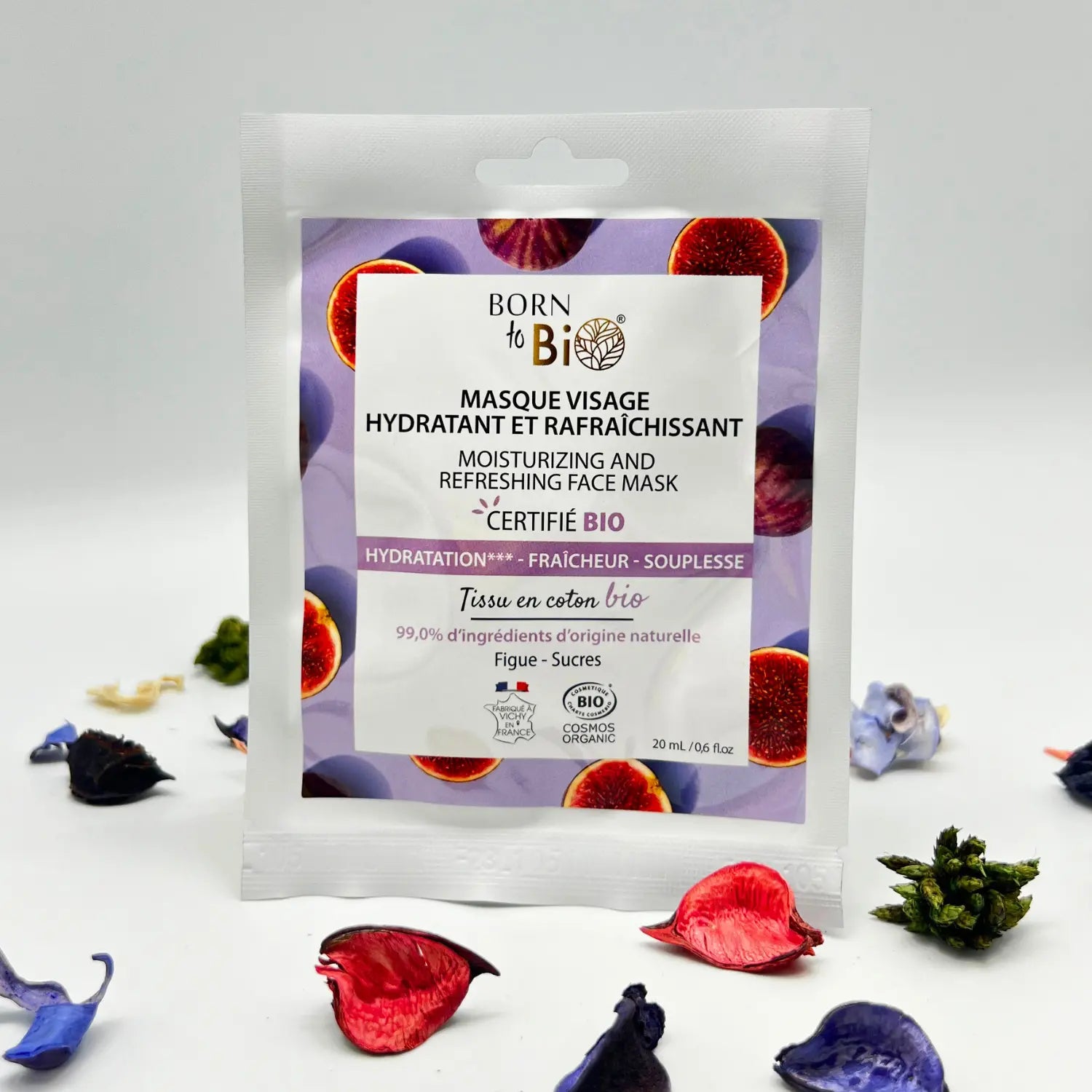 Masque visage Hydratant et Rafraîchissant en coton - Certifié Bio-1